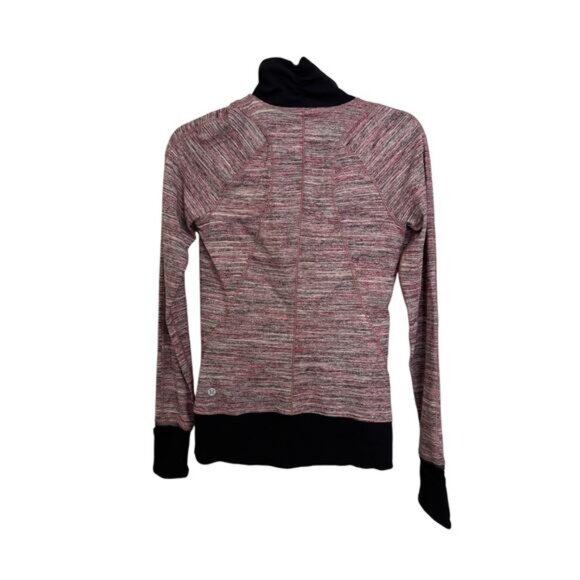 Lululemon Top Womens 6 Runderful 1/2 Zip Pullover Space Dye Camo Berry Black - Picture 2 of 3